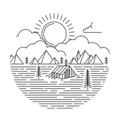 Sunrise Monoline Camping background
