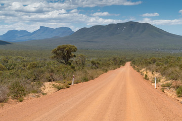 Dirty road into the Stirling Range National Park close to Mount Barker, Western Australia