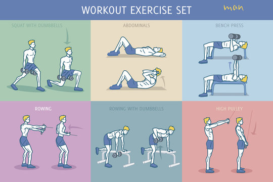 Workout Exercise Set Man
