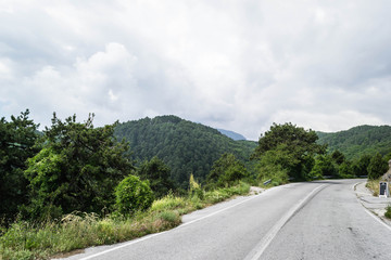 Fototapeta premium Auto-way through Mount Olympus 