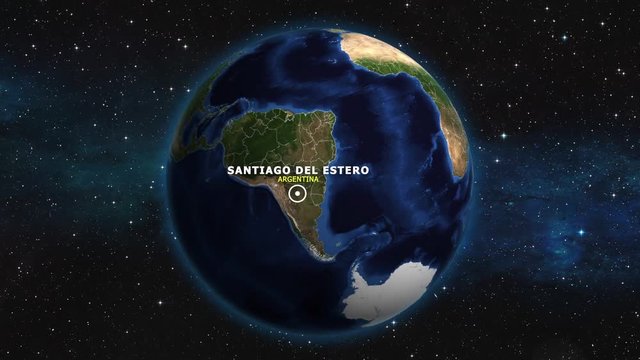 ARGENTINA SANTIAGO DEL ESTERO ZOOM IN FROM SPACE