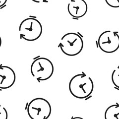Clock timer icon seamless pattern background. Business concept vector illustration. Time alarm stopwatch clock symbol pattern.