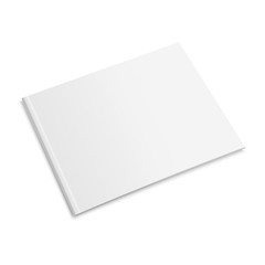 Closed book, cover. Mockup for the cover design. High detail. Isolated on white background.