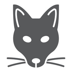 Fox glyph icon, animal and zoo, mascot sign vector graphics, a solid pattern on a white background, eps 10.