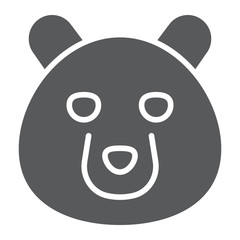 Bear glyph icon, animal and zoo, grizzly sign vector graphics, a solid pattern on a white background, eps 10.