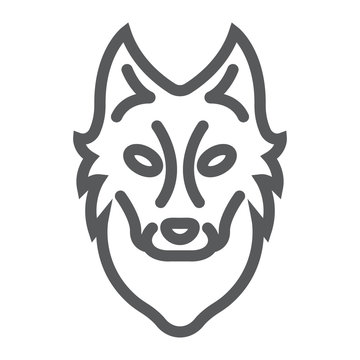 Wolf line icon, animal and zoo, dog sign vector graphics, a linear pattern on a white background, eps 10.