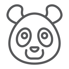 Panda line icon, animal and zoo, bear sign vector graphics, a linear pattern on a white background, eps 10.