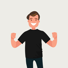 Fototapeta premium A happy man who has received good news.