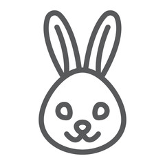 Rabbit line icon, animal and zoo, bunny sign vector graphics, a linear pattern on a white background, eps 10.