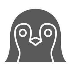 Penguin glyph icon, animal and zoo, bird sign vector graphics, a solid pattern on a white background, eps 10.