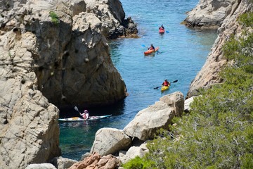 Kayaking along the coast