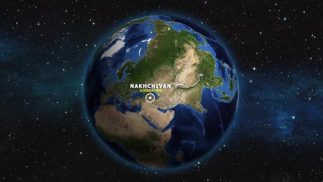 AZERBAIJAN NAKHCHIVAN ZOOM IN FROM SPACE