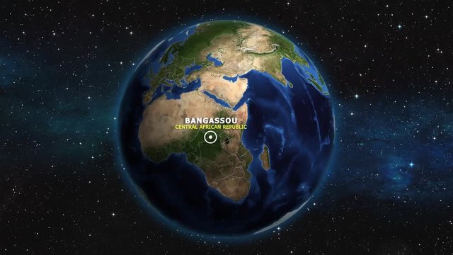 CENTRAL AFRICAN REPUBLIC BANGASSOU ZOOM IN FROM SPACE