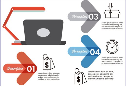 Red Blue Gray Business Delivery Timeline Infographic Layout