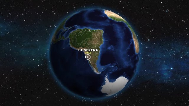 CHILE LA SERENA ZOOM IN FROM SPACE