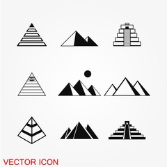 Pyramid icon vector, triangle symbol, modern flat illustration