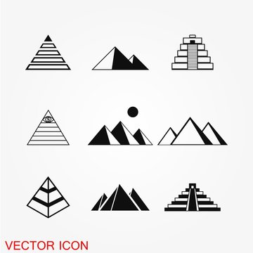 Pyramid icon vector, triangle symbol, modern flat illustration