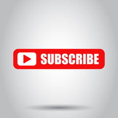 Subscribe button icon. Vector illustration. Business concept subscribe pictogram.