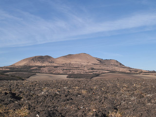 Landscape Picture of legendary hill called Raná in Czech republic taken in early spring sunny day. Famous hill for hang gliders or rogalo or paragliding, one of best destination for flying there.