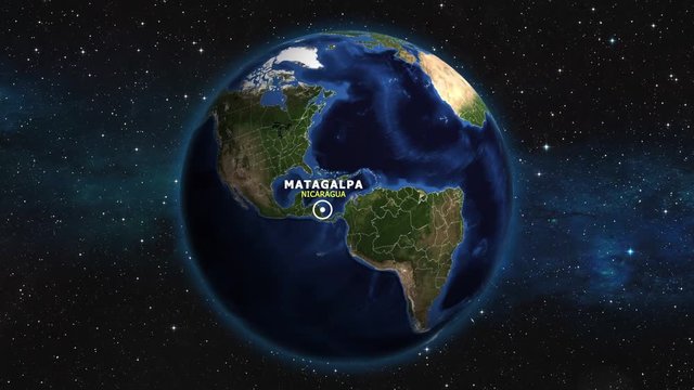 NICARAGUA MATAGALPA ZOOM IN FROM SPACE