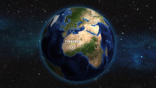 MALI TIMBUKTU ZOOM IN FROM SPACE