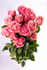 Pink roses in a bouquet