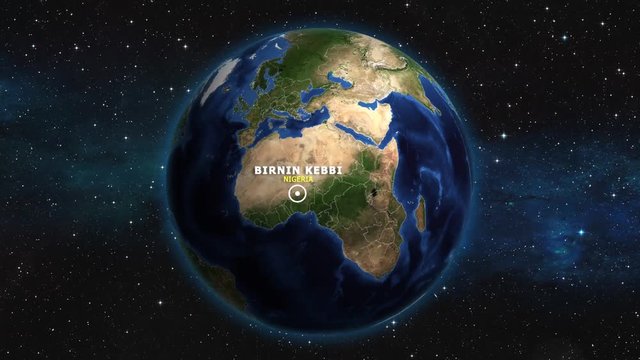 NIGERIA BIRNIN KEBBI ZOOM IN FROM SPACE