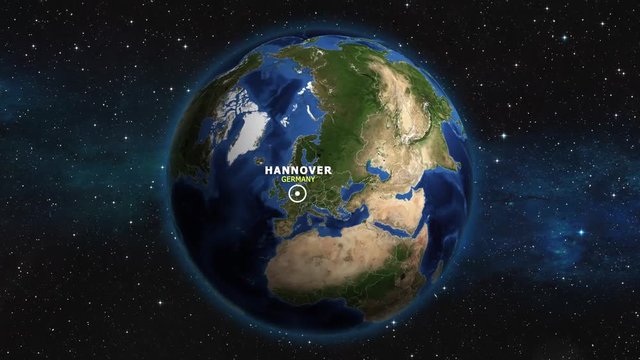 GERMANY HANNOVER ZOOM IN FROM SPACE
