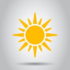 Sun vector icon. Summer sunshine illustration pictogram. Sun sunlight concept.