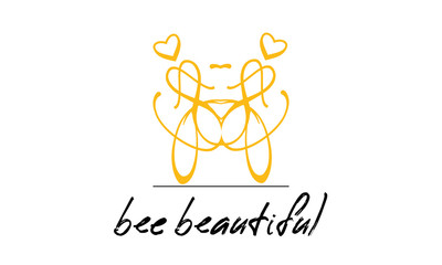Ein Bienen Honig Logo mit Herzen