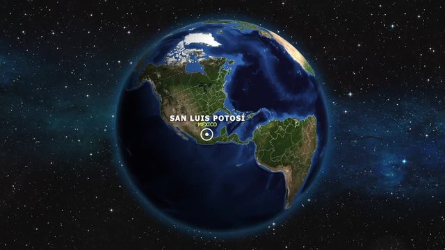 MEXICO SAN LUIS POTOSI ZOOM IN FROM SPACE