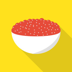 Red caviar icon. Flat illustration of red caviar vector icon for web design