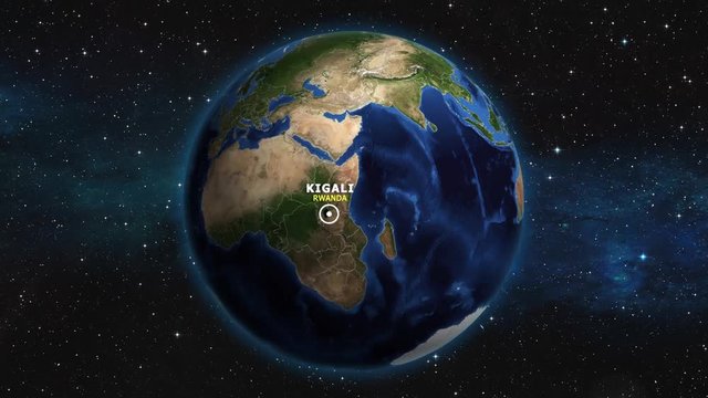 RWANDA KIGALI ZOOM IN FROM SPACE
