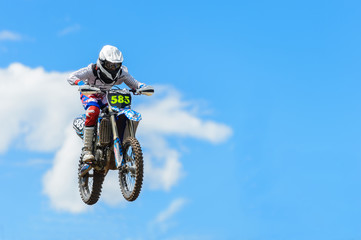 Fototapeta na wymiar Motocross high jump