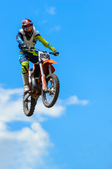 Naklejka premium Motocross high jump