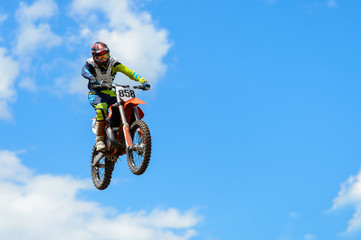 Fototapeta na wymiar Motocross high jump