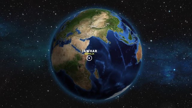 SOMALIA JAWHAR ZOOM IN FROM SPACE