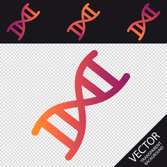 Dna Chromosome Icon - Retro Hipster Vector Illustration - Isolated On Transparent Background