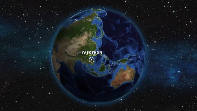 THAILAND YASOTHON ZOOM IN FROM SPACE