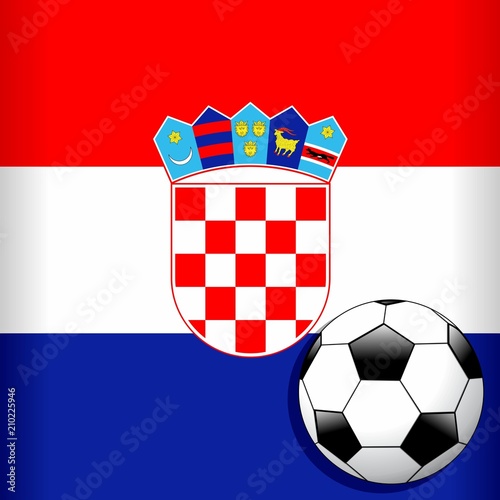 Croatia Flag with Soccer Ball Football WorldCup