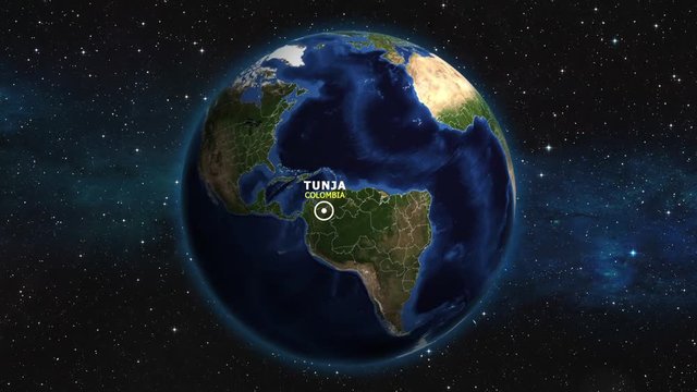 COLOMBIA TUNJA ZOOM IN FROM SPACE