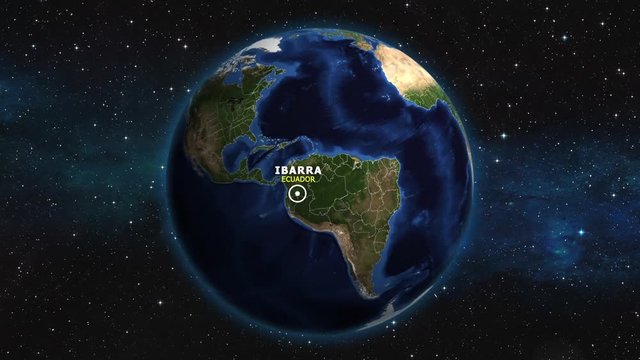 ECUADOR IBARRA ZOOM IN FROM SPACE