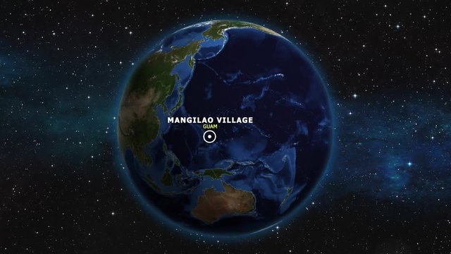 GUAM MANGILAO VILLAGE ZOOM IN FROM SPACE