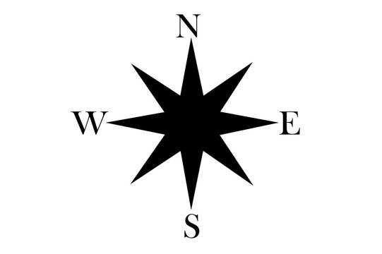 Black compass sign