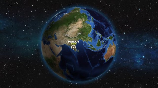 INDIA PANAJI ZOOM IN FROM SPACE