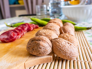 Mediterranean home-made snack with healty food