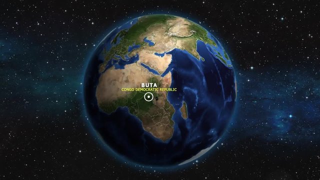 CONGO DEMOCRATIC REPUBLIC BUTA ZOOM IN FROM SPACE