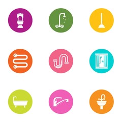 Fototapeta premium Flush icons set. Flat set of 9 flush vector icons for web isolated on white background