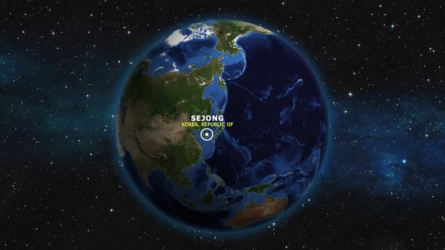 KOREA REPUBLIC OF SEJONG ZOOM IN FROM SPACE