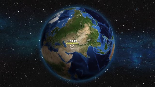 AFGHANISTAN HERAT ZOOM IN FROM SPACE